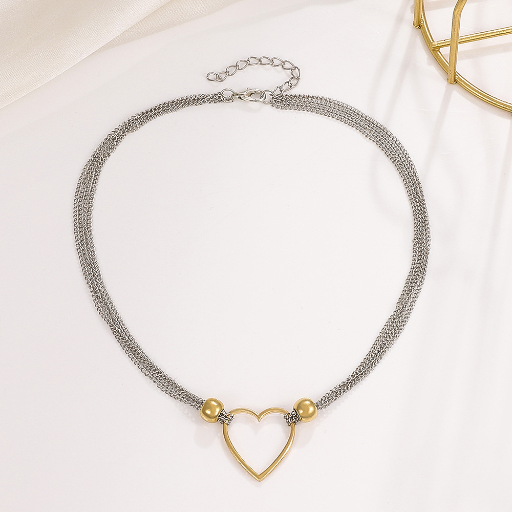 Simple Style Heart Shape Alloy Hollow Out Womenu0027S Choker 1 Piece