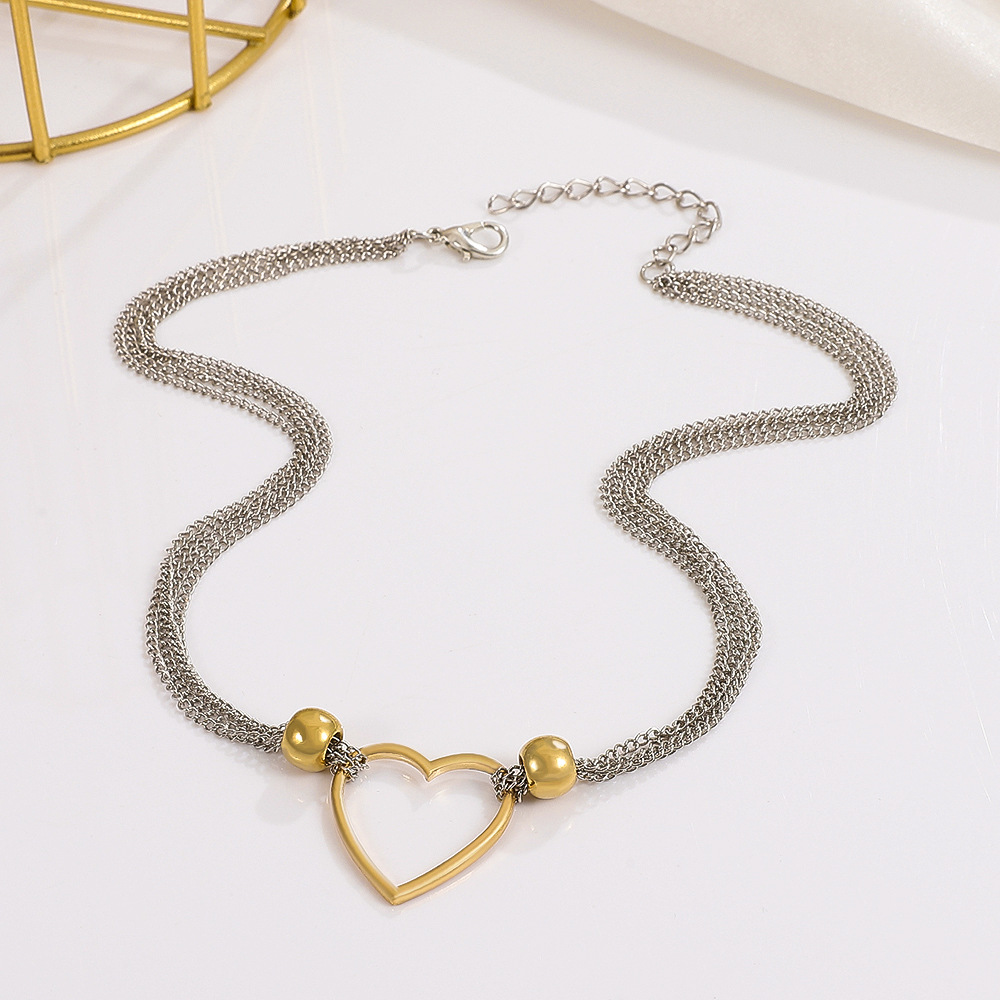 Simple Style Heart Shape Alloy Hollow Out Womenu0027S Choker 1 Piece