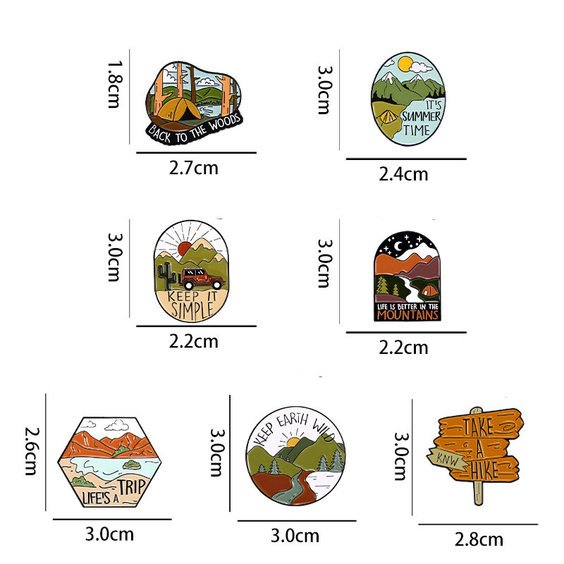 Fashion Letter Oval Scenery Alloy Plating Unisex Brooches