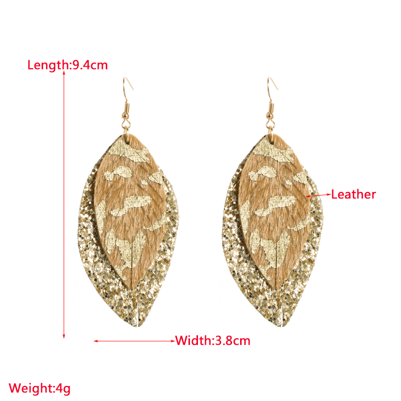 Retro Leaves Pu Leather Womenu0027S Drop Earrings 1 Pair