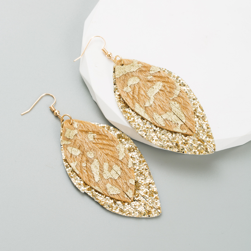 Retro Leaves Pu Leather Womenu0027S Drop Earrings 1 Pair