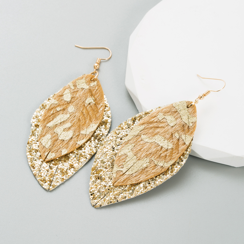 Retro Leaves Pu Leather Womenu0027S Drop Earrings 1 Pair