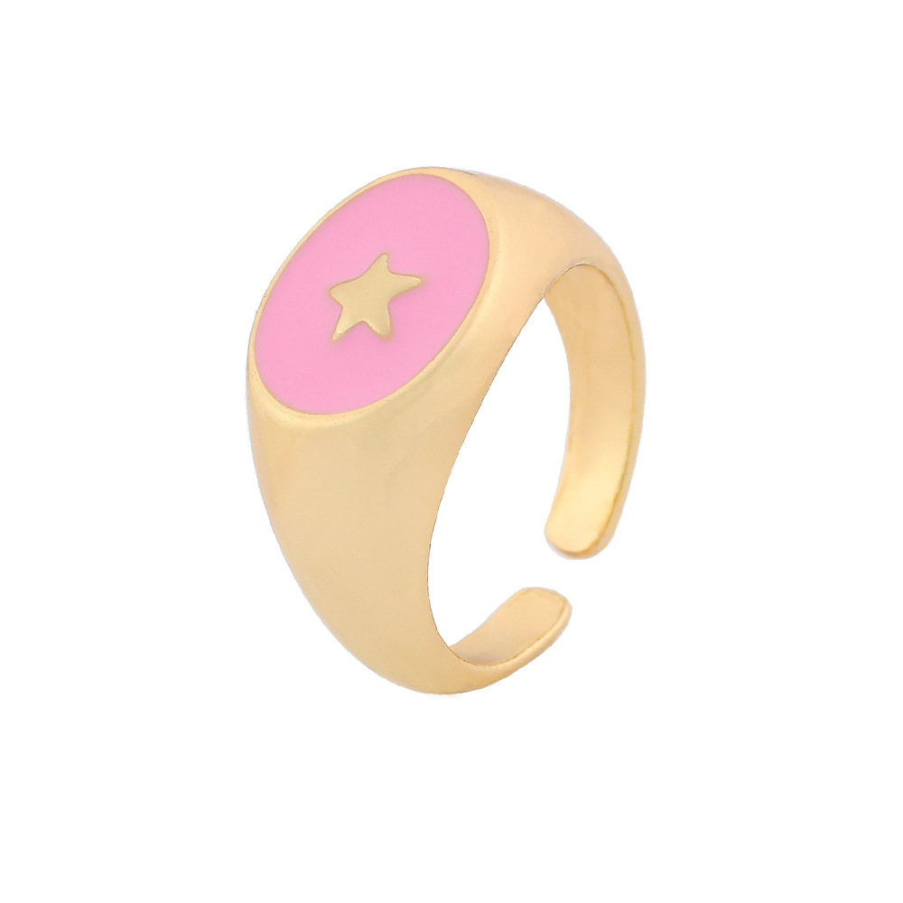 Sweet Star Alloy Enamel Womenu0027S Open Ring 1 Piece