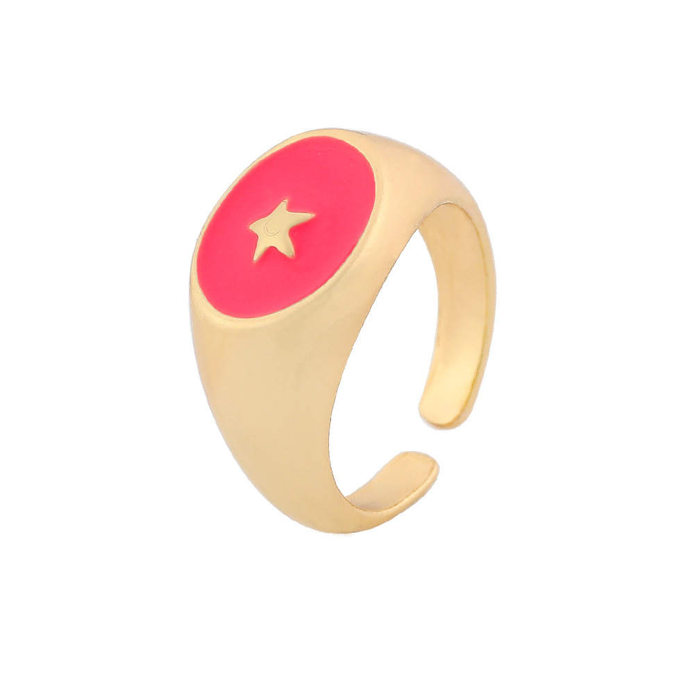 Sweet Star Alloy Enamel Womenu0027S Open Ring 1 Piece