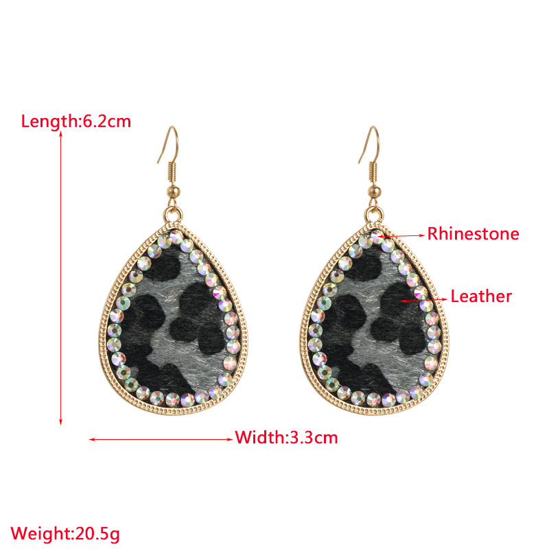 Vintage Style Water Droplets Pu Leather Alloy Gold Plated Rhinestones Womenu0027S Drop Earrings 1 Pa