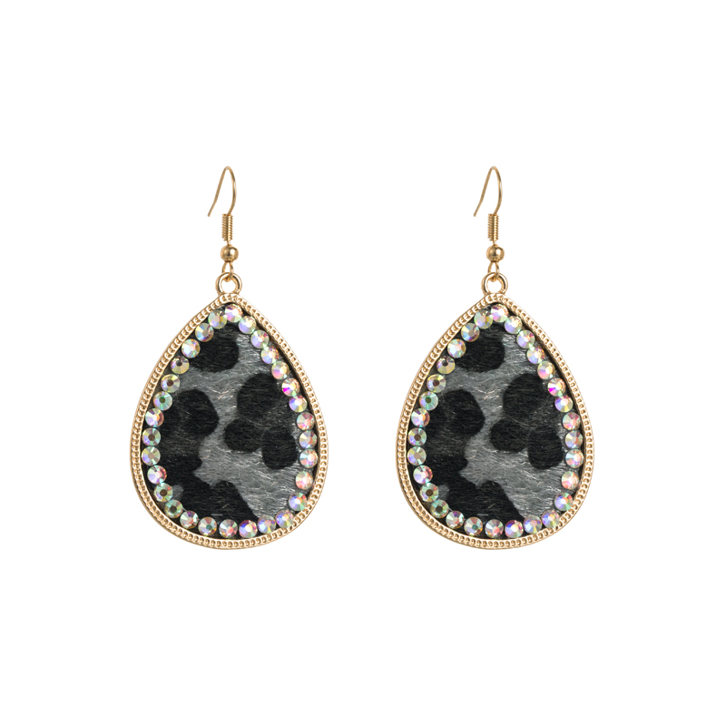 Vintage Style Water Droplets Pu Leather Alloy Gold Plated Rhinestones Womenu0027S Drop Earrings 1 Pa