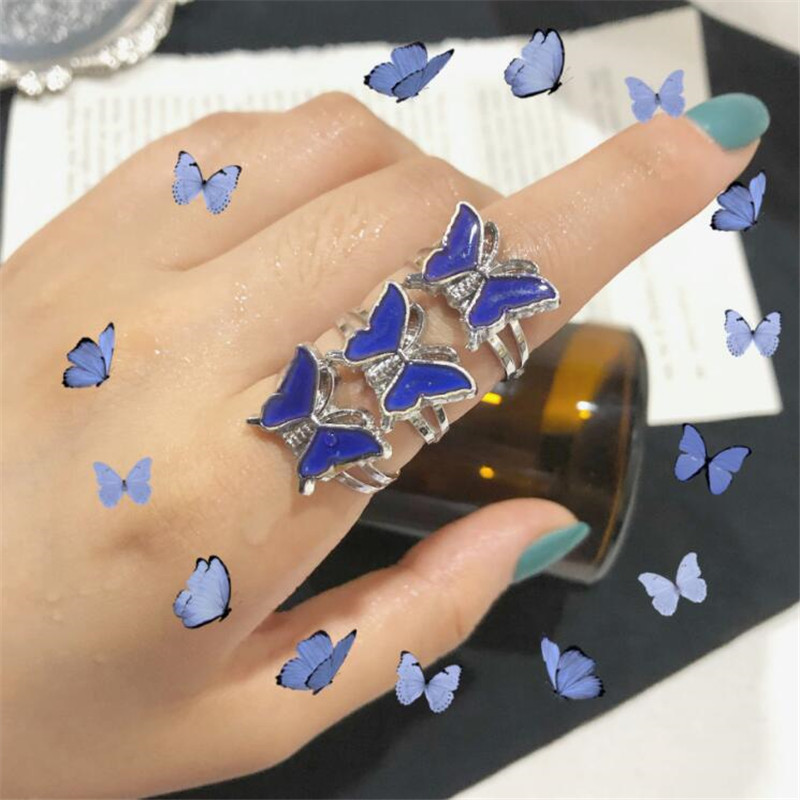 Novelty Fashion Butterfly Alloy Plating Metal Womenu0027S Rings