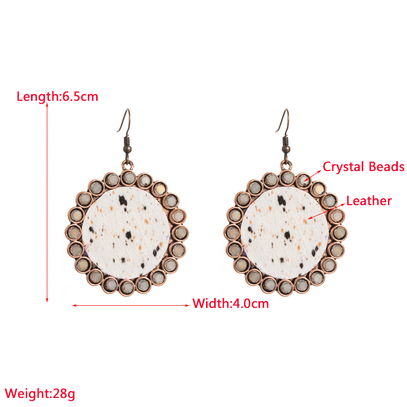 Vintage Style Round Alloy Plating Artificial Crystal Womenu0027S Drop Earrings 1 Pair