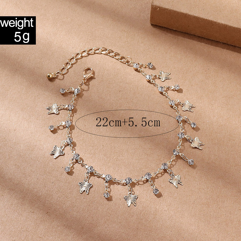 Bohemian Butterfly Alloy Plating Rhinestones Womenu0027S Anklet