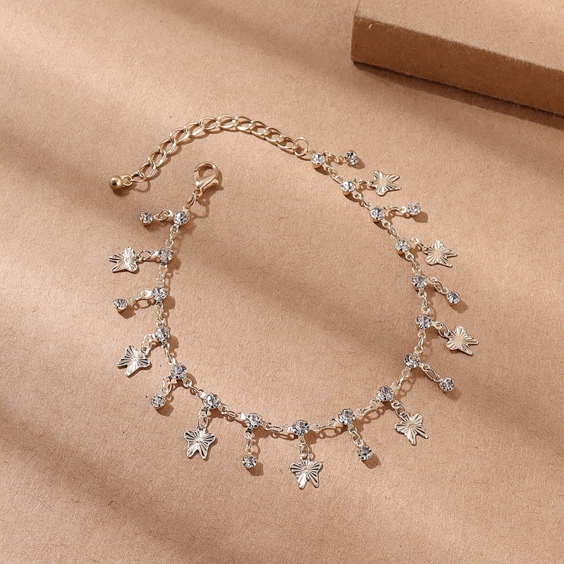 Bohemian Butterfly Alloy Plating Rhinestones Womenu0027S Anklet