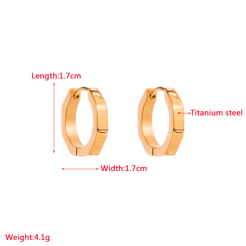 Fashion Triangle Cross Palm Titanium Steel Plating Gold Plated Earrings 1 Pair