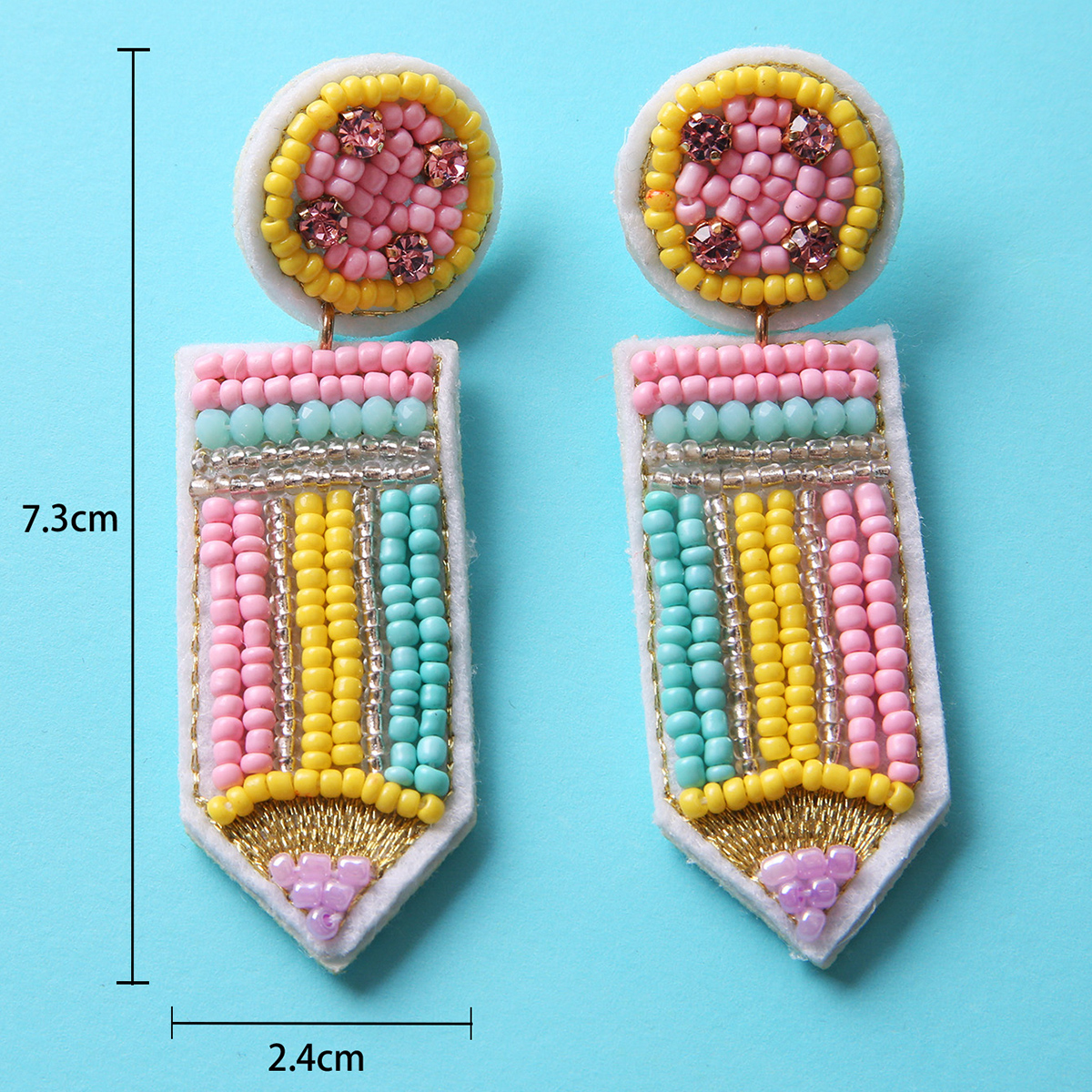 Fashion pencil Seed Bead Beaded Womenu0027S Drop Earrings 1 Pair