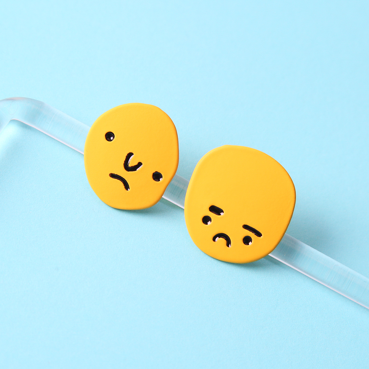 Simple Style Emoji Face Arylic Stoving Varnish Womenu0027S Ear Studs 1 Pair