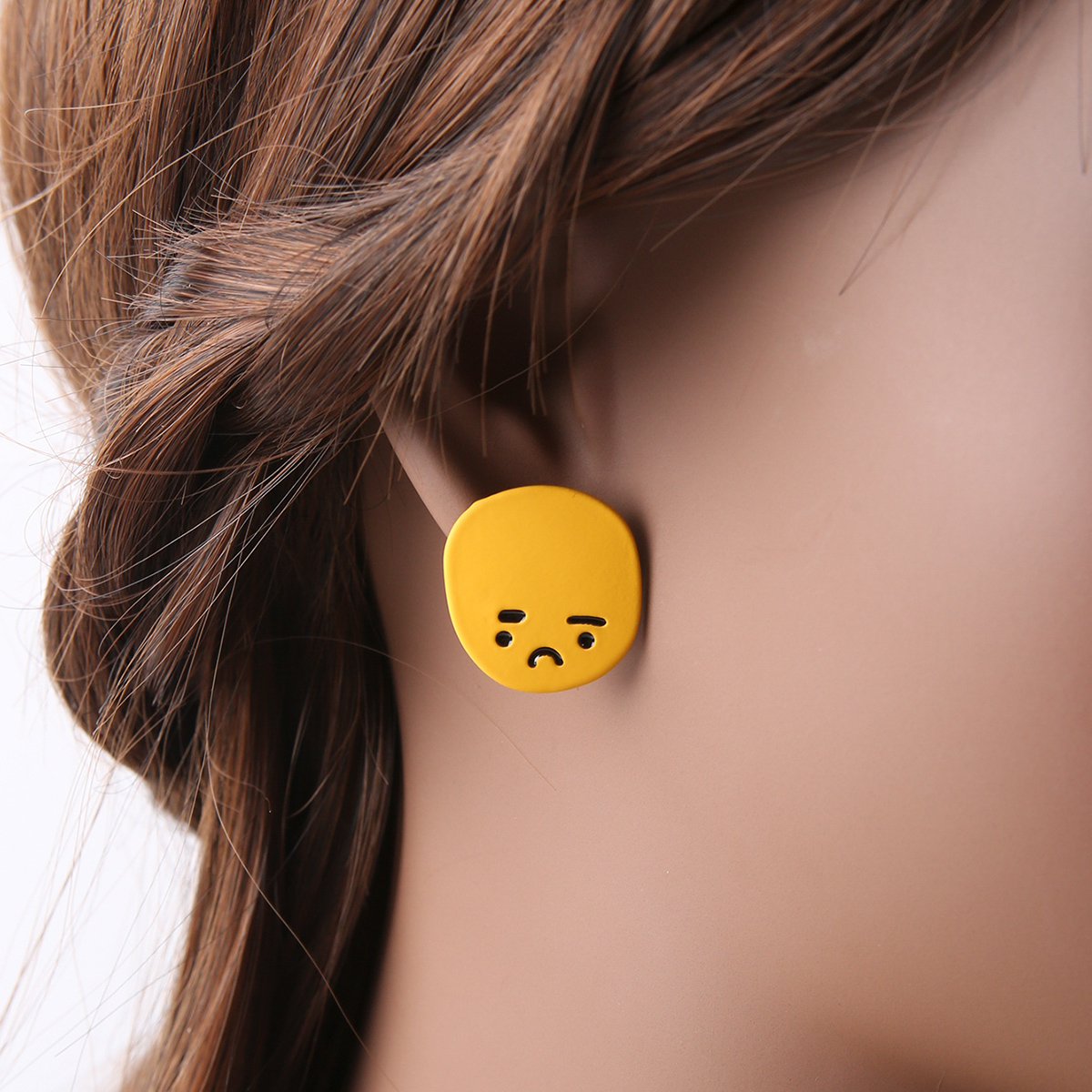 Simple Style Emoji Face Arylic Stoving Varnish Womenu0027S Ear Studs 1 Pair