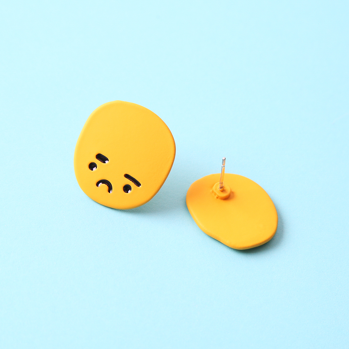 Simple Style Emoji Face Arylic Stoving Varnish Womenu0027S Ear Studs 1 Pair