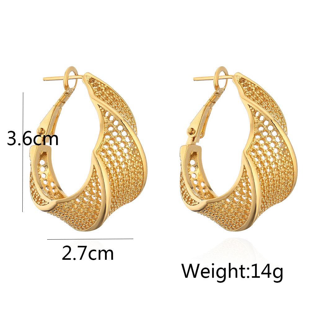 Fashion Geometric Flower Copper Plating Earrings 1 Pair
