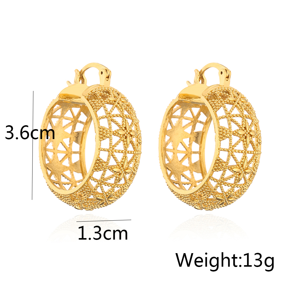 Fashion Geometric Flower Copper Plating Earrings 1 Pair