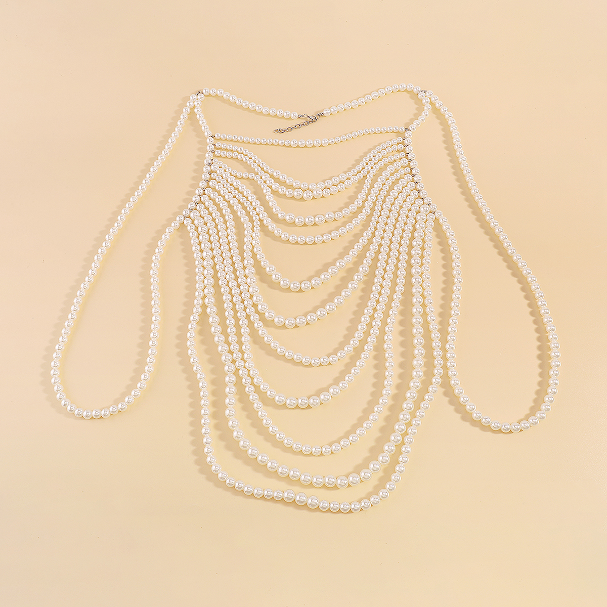 1 Piece Baroque Style Solid Color Imitation Pearl Beaded Braid Womenu0027S Body Chain