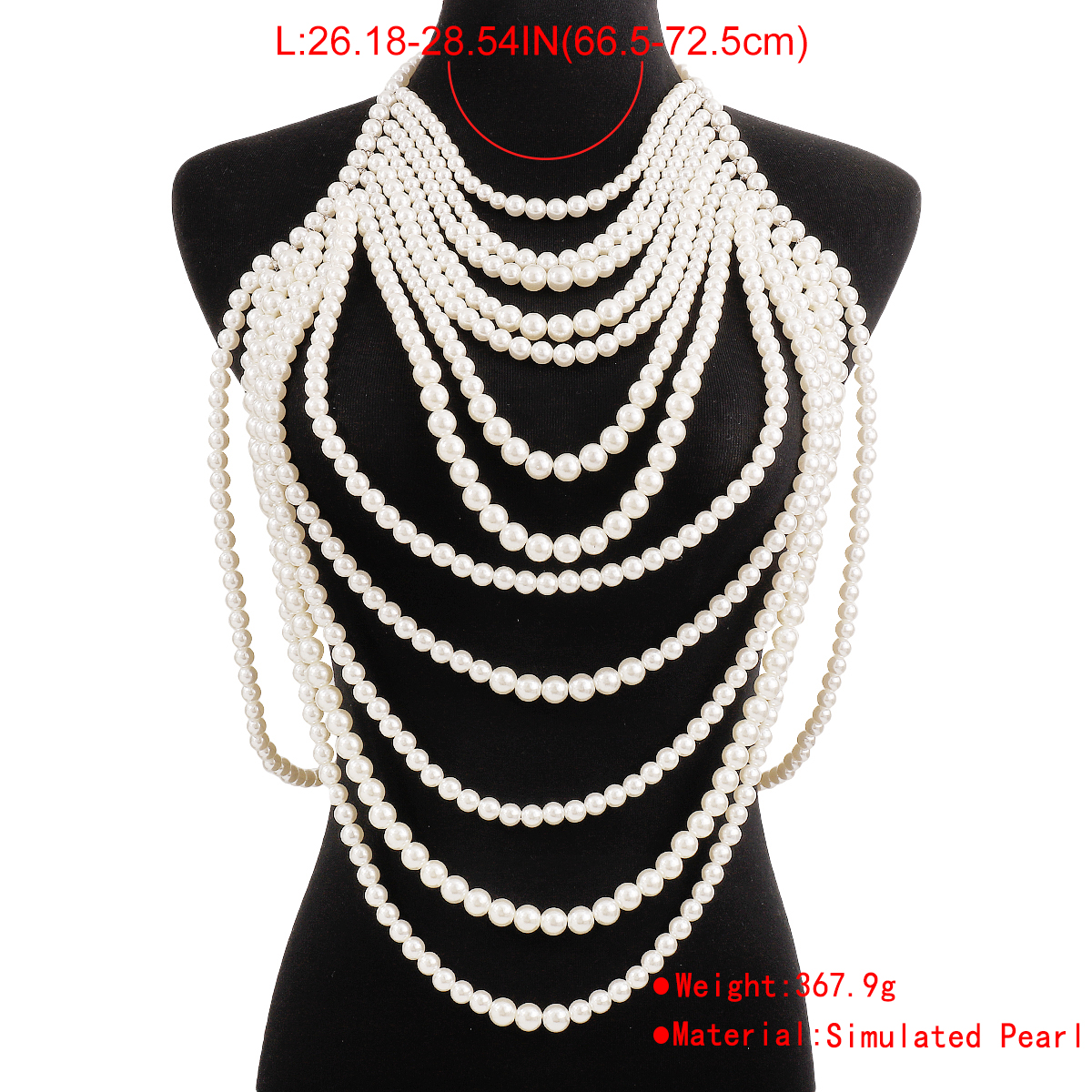 1 Piece Baroque Style Solid Color Imitation Pearl Beaded Braid Womenu0027S Body Chain