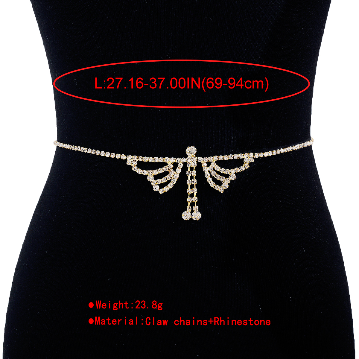 1 Piece Sexy Butterfly Alloy Plating Artificial Rhinestones Womenu0027S Waist Chain