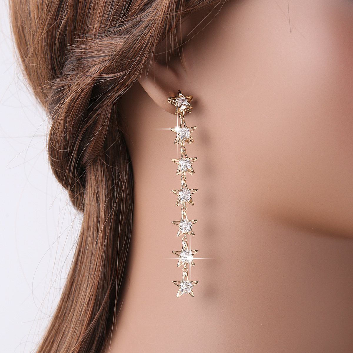 Fashion Star Alloy Inlay Rhinestones Womenu0027S Drop Earrings 1 Pair