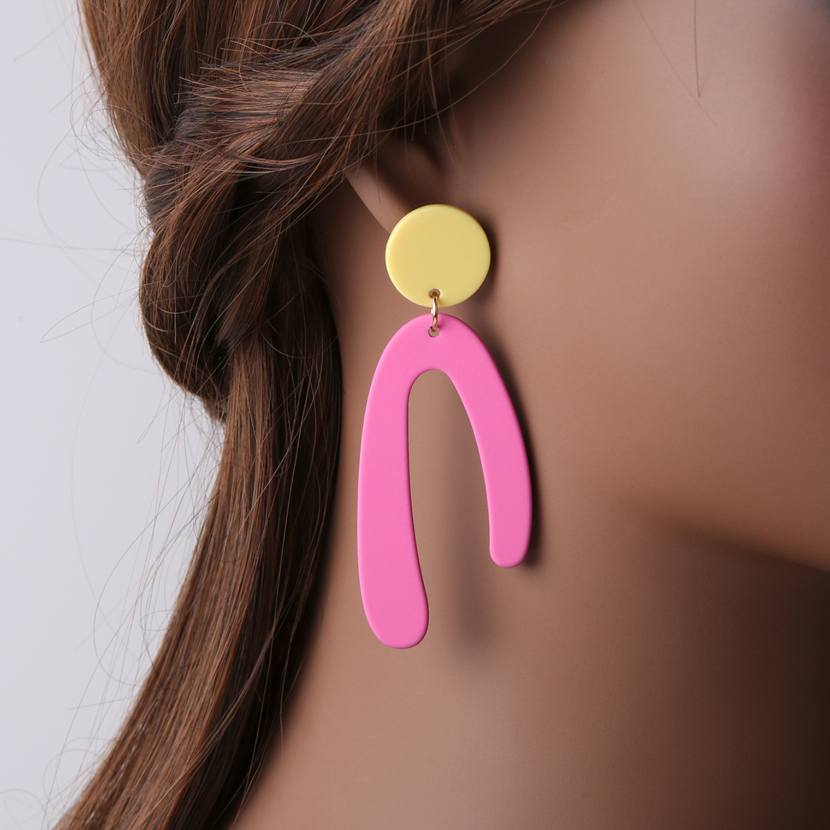 1 Pair Fashion U Shape Round Arylic Womenu0027S Drop Earrings