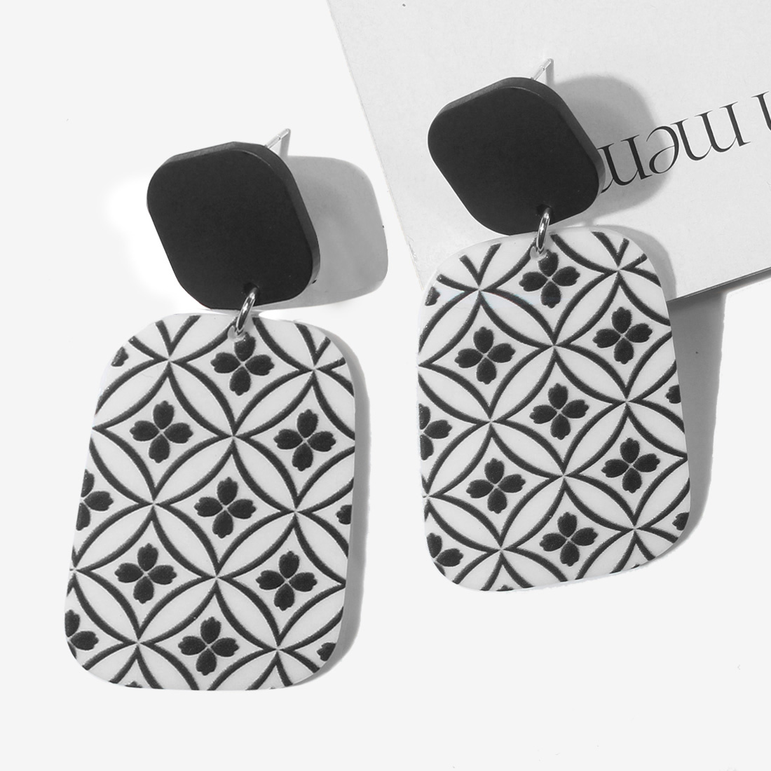 1 Pair Vintage Style Geometric Arylic Printing Womenu0027S Drop Earrings