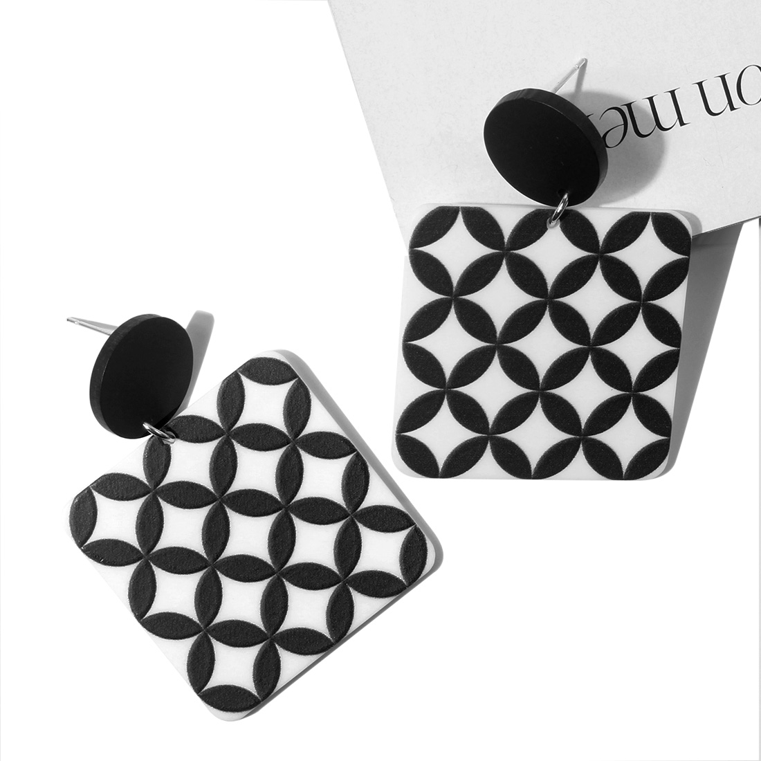 1 Pair Vintage Style Geometric Arylic Printing Womenu0027S Drop Earrings