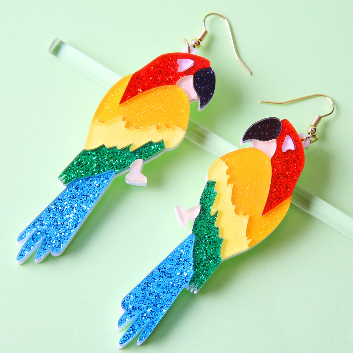 1 Pair Ethnic Style Parrot Arylic Womenu0027S Drop Earrings