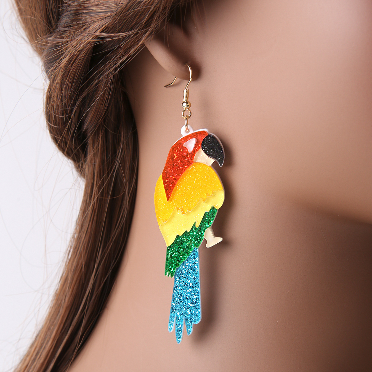 1 Pair Ethnic Style Parrot Arylic Womenu0027S Drop Earrings