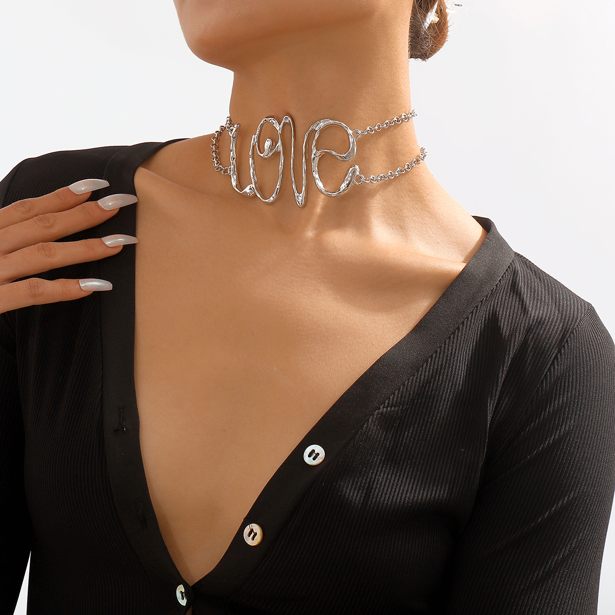 1 Piece Modern Style Letter Alloy Iron Womenu0027S Choker