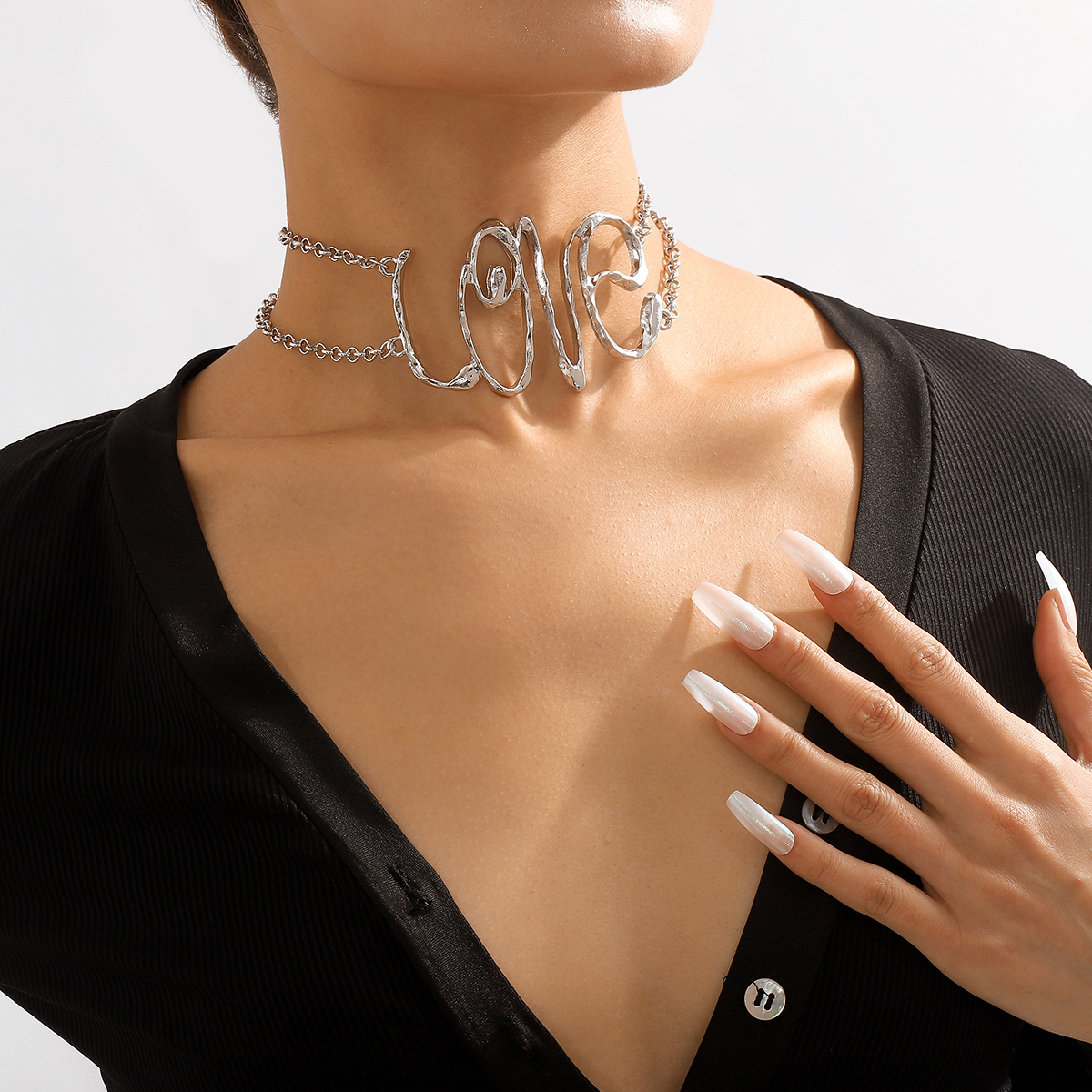 1 Piece Modern Style Letter Alloy Iron Womenu0027S Choker