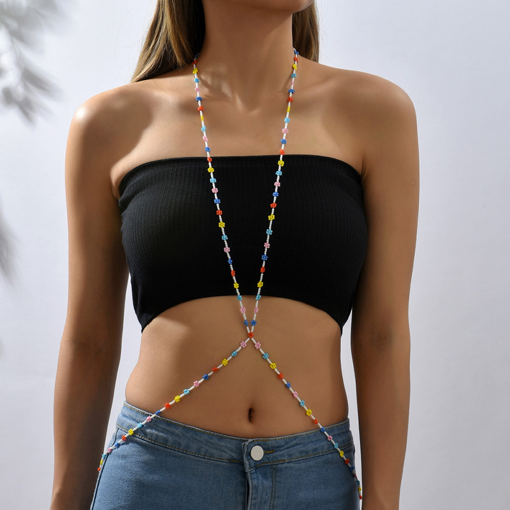 1 Piece Bohemian Flower Beaded Handmade Womenu0027S Body Chain