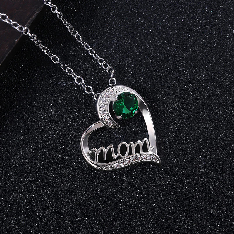 Fashion Letter Heart Shape Copper Inlaid Zircon Necklace 1 Piece