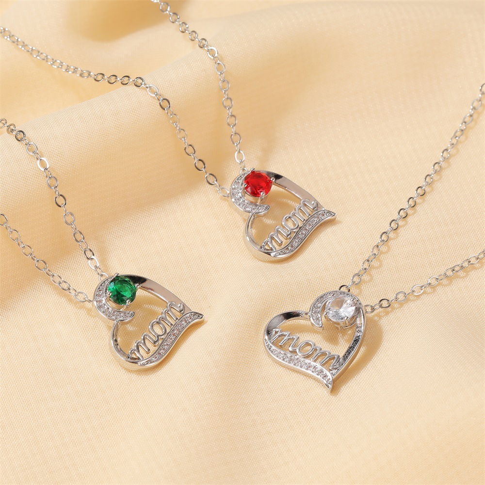 Fashion Letter Heart Shape Copper Inlaid Zircon Necklace 1 Piece
