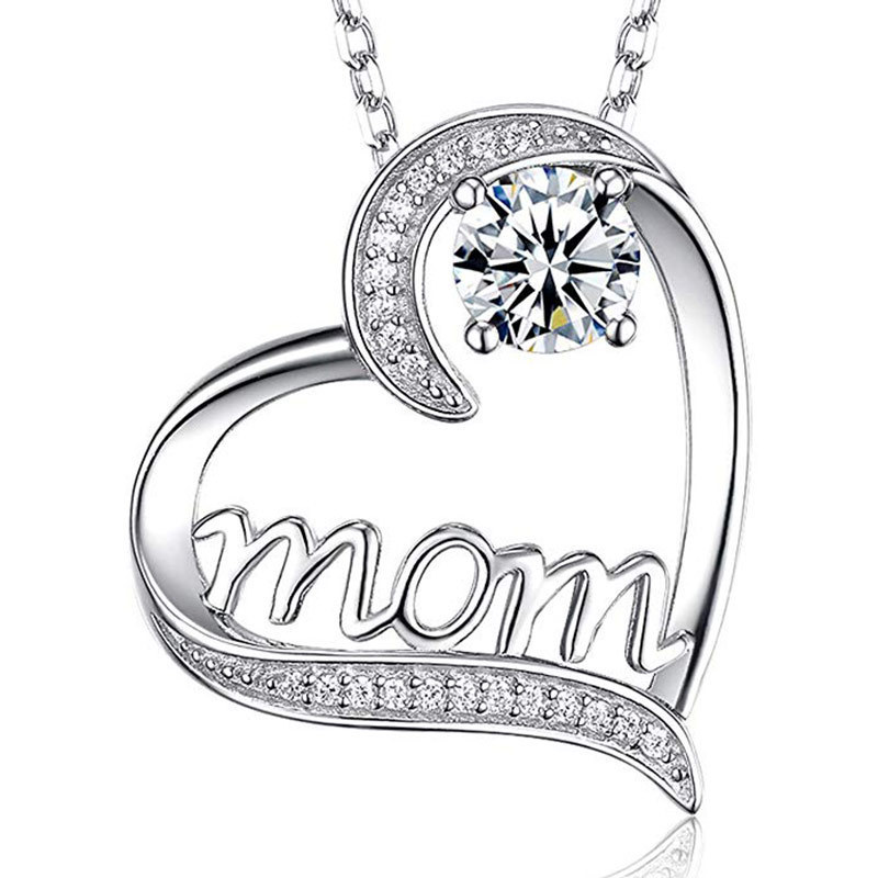 Fashion Letter Heart Shape Copper Inlaid Zircon Necklace 1 Piece