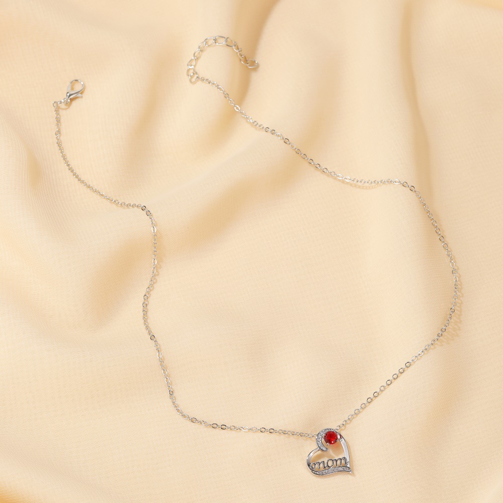 Fashion Letter Heart Shape Copper Inlaid Zircon Necklace 1 Piece