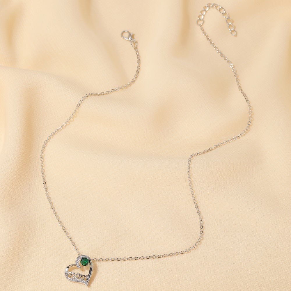 Fashion Letter Heart Shape Copper Inlaid Zircon Necklace 1 Piece