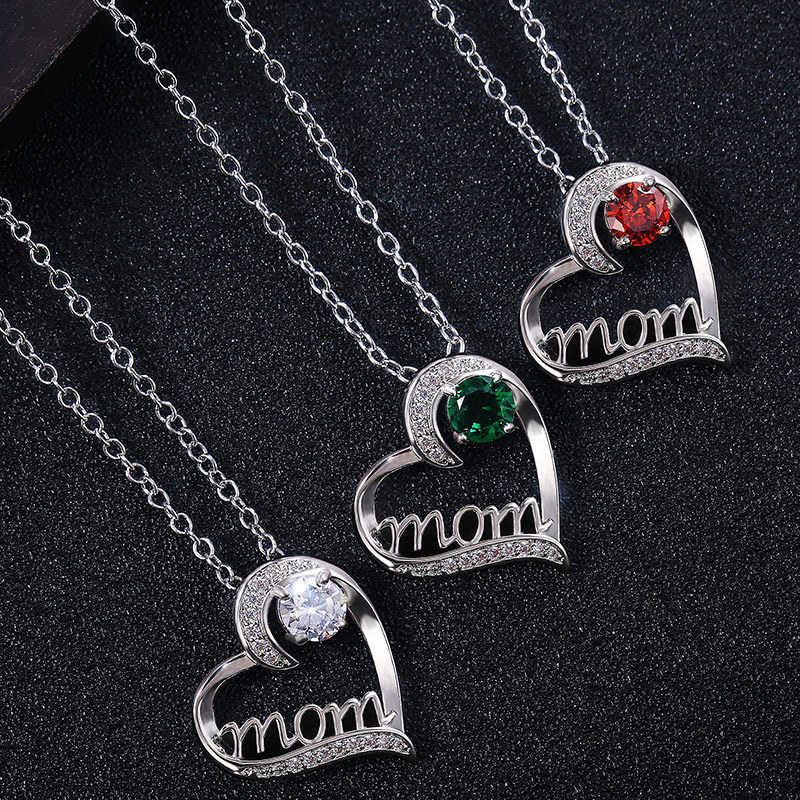 Fashion Letter Heart Shape Copper Inlaid Zircon Necklace 1 Piece