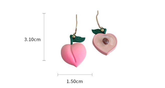 Sweet Fruit Heart Shape Flower Alloy Stoving Varnish Womenu0027S Earrings 1 Pair