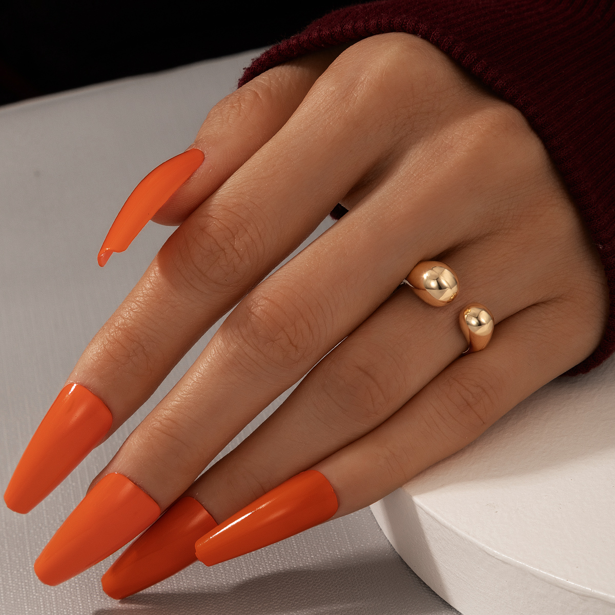 Simple Style Geometric Alloy Plating Womenu0027S Open Ring