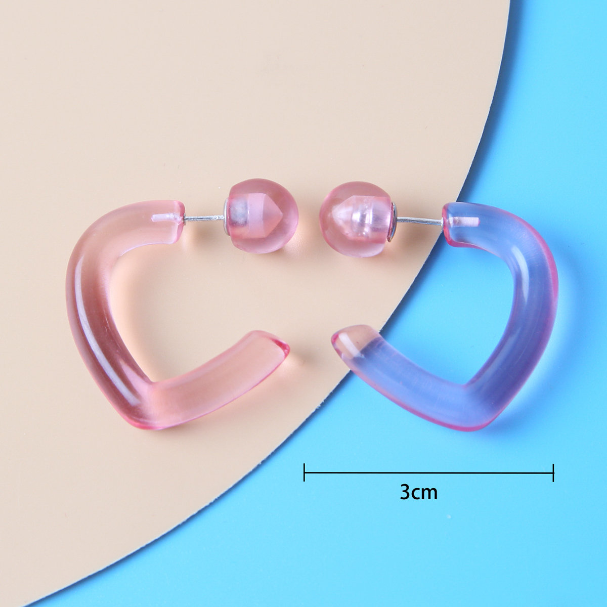 1 Pair Simple Style Solid Color Resin Transparent Womenu0027S Ear Studs