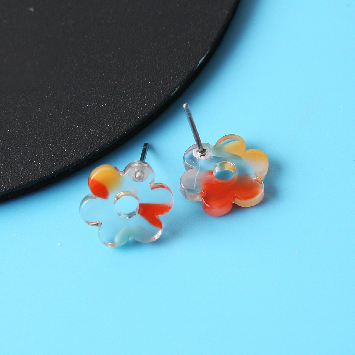 1 Pair Sweet Flower Resin Womenu0027S Ear Studs