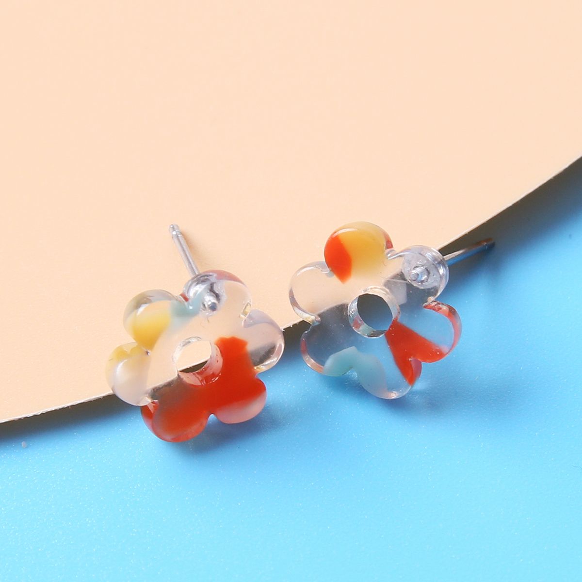 1 Pair Sweet Flower Resin Womenu0027S Ear Studs