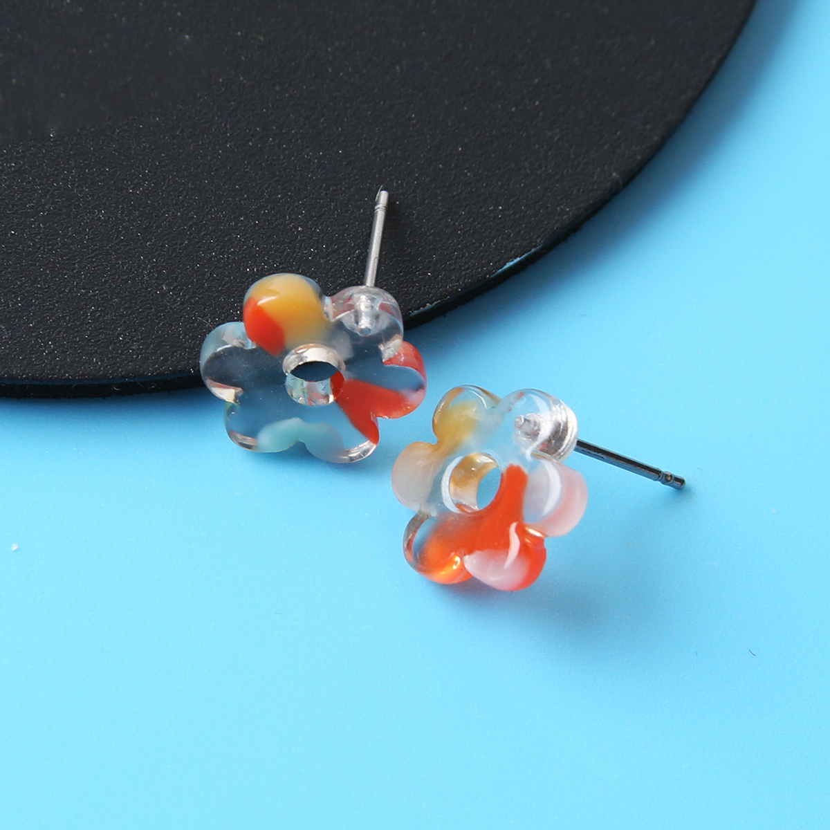 1 Pair Sweet Flower Resin Womenu0027S Ear Studs