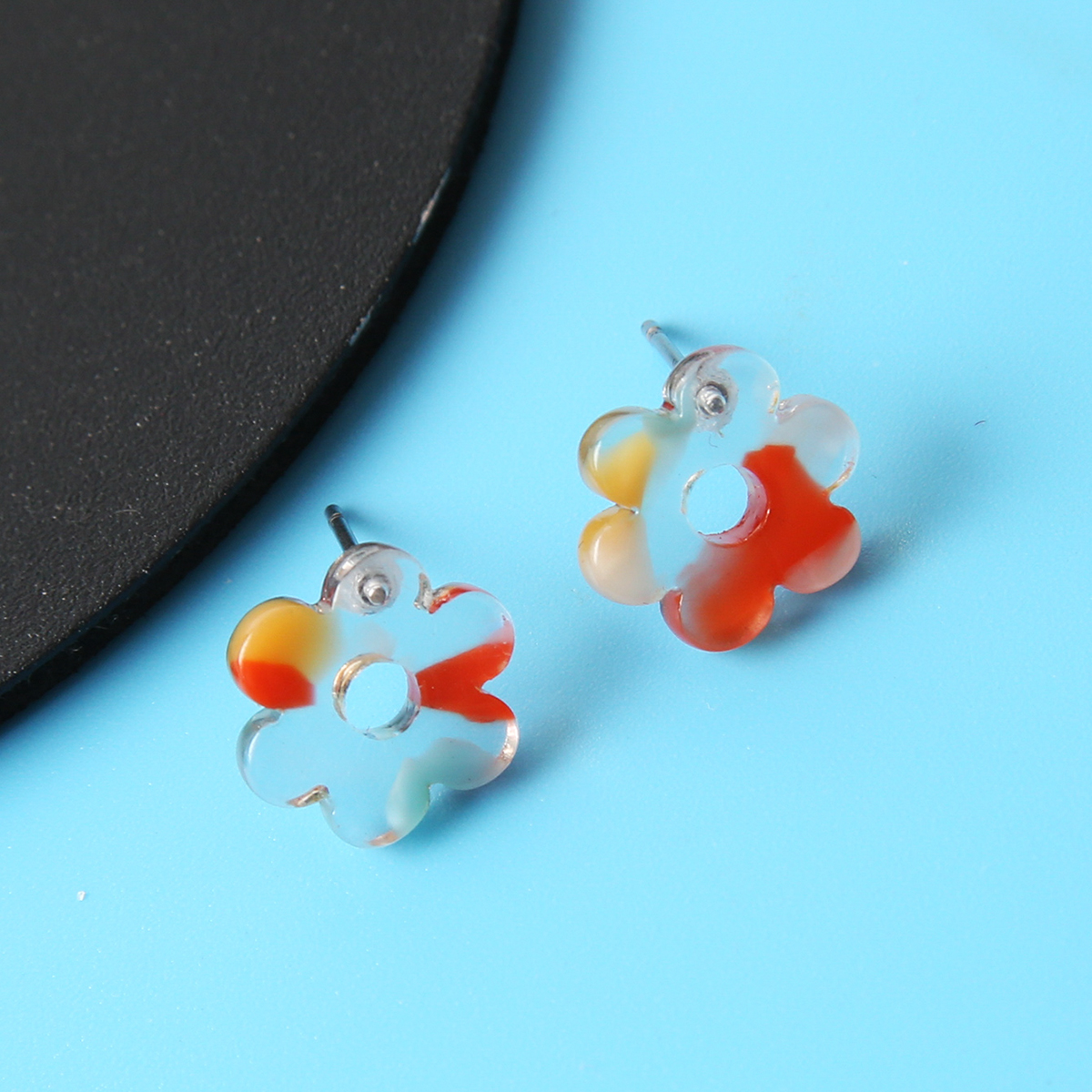 1 Pair Sweet Flower Resin Womenu0027S Ear Studs