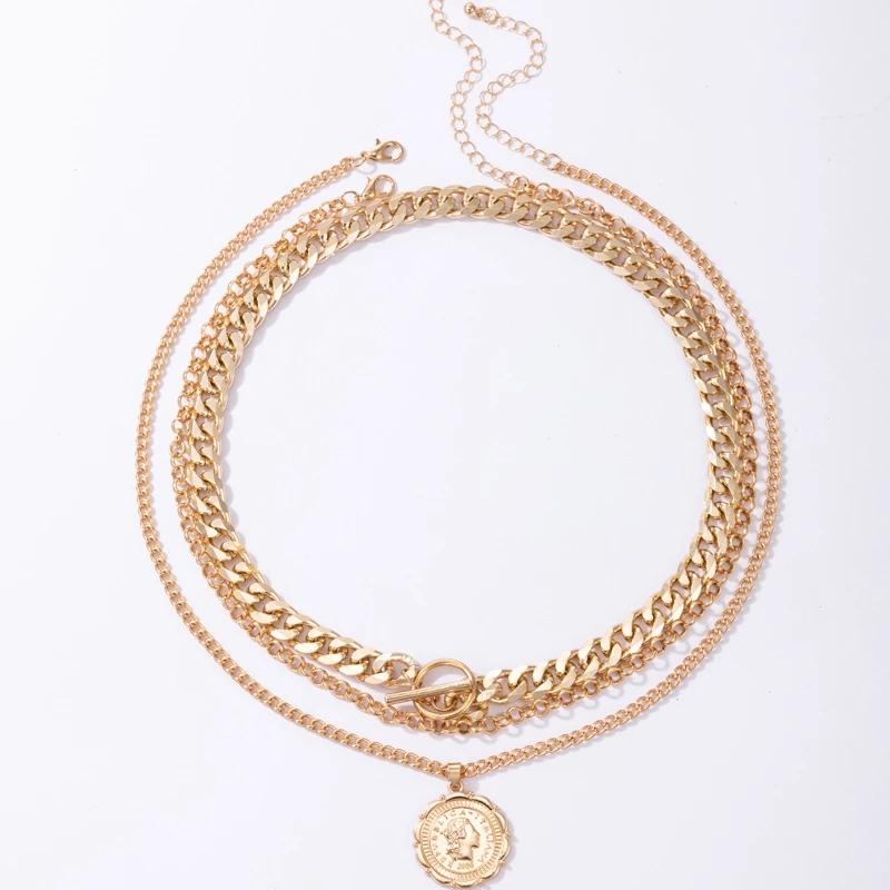 Fashion Portrait Alloy Plating Womenu0027S Layered Necklaces