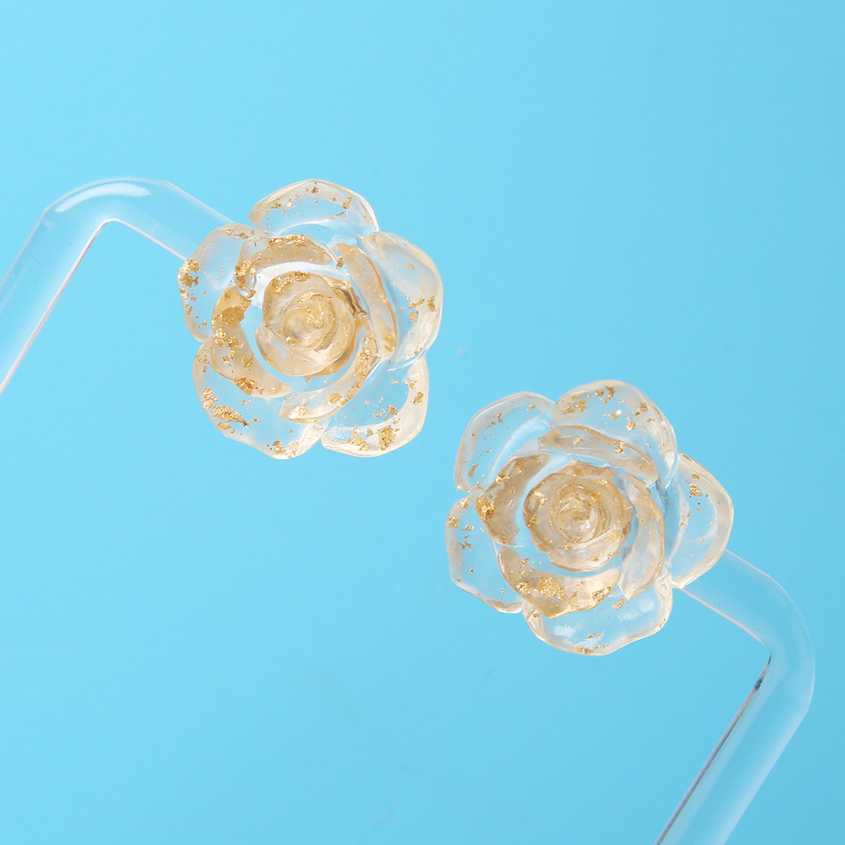 1 Pair Fashion Flower Resin Womenu0027S Ear Studs