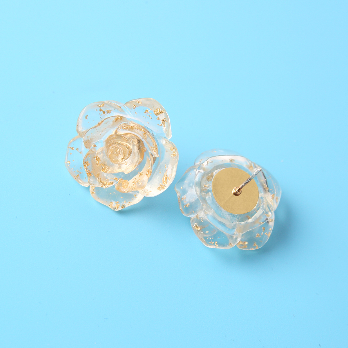 1 Pair Fashion Flower Resin Womenu0027S Ear Studs