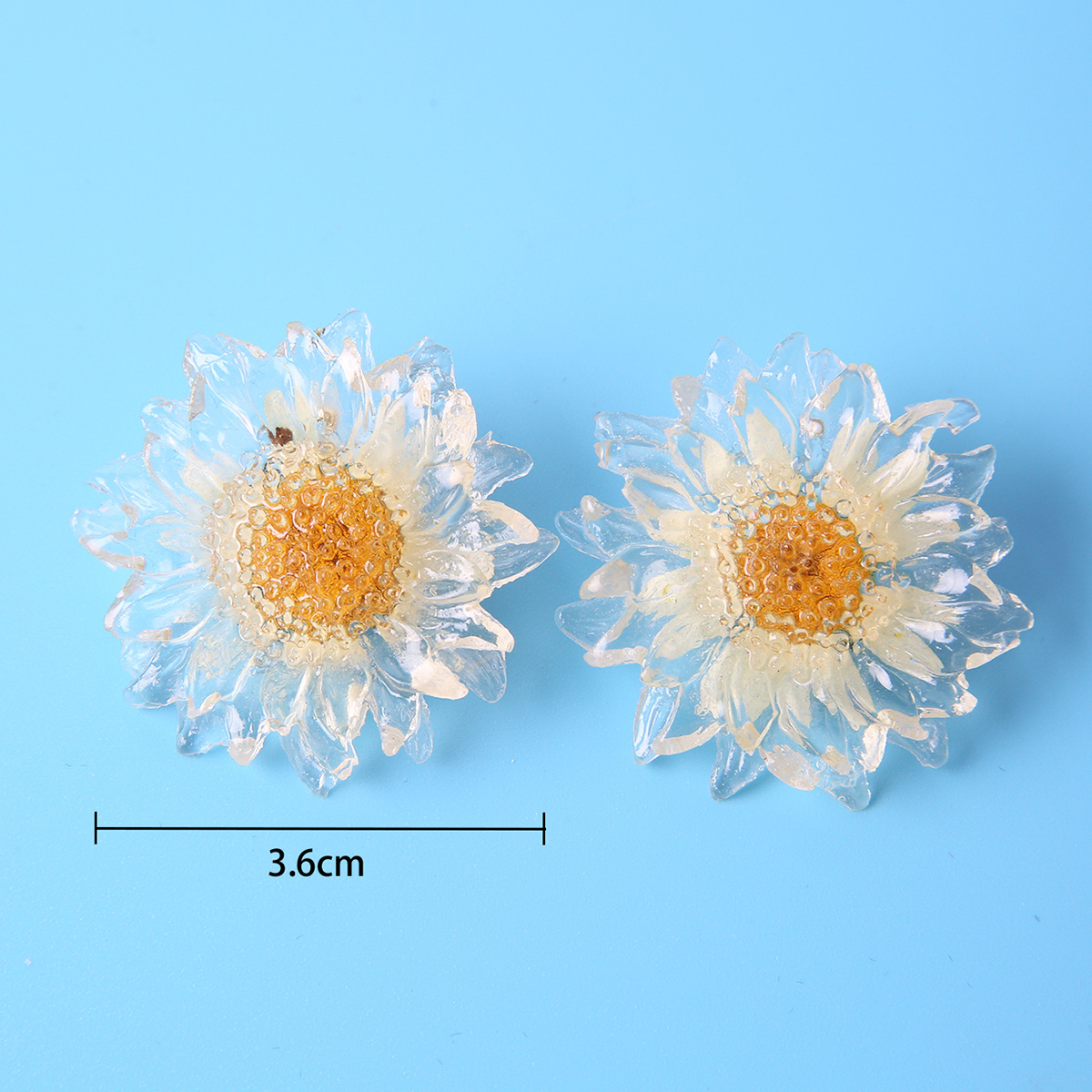 1 Pair Fashion Flower Resin Womenu0027S Ear Studs